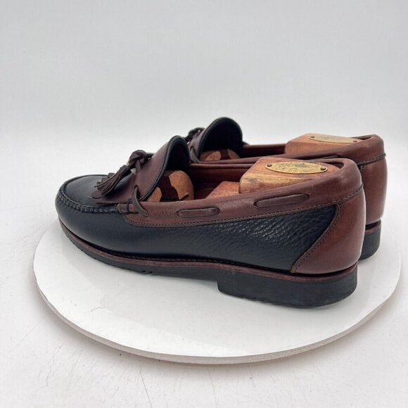 Allen Edmonds Nashua Men Size 9.5D Black Brown Leather Tassel Loafer Dress Shoes - Picture 7 of 14